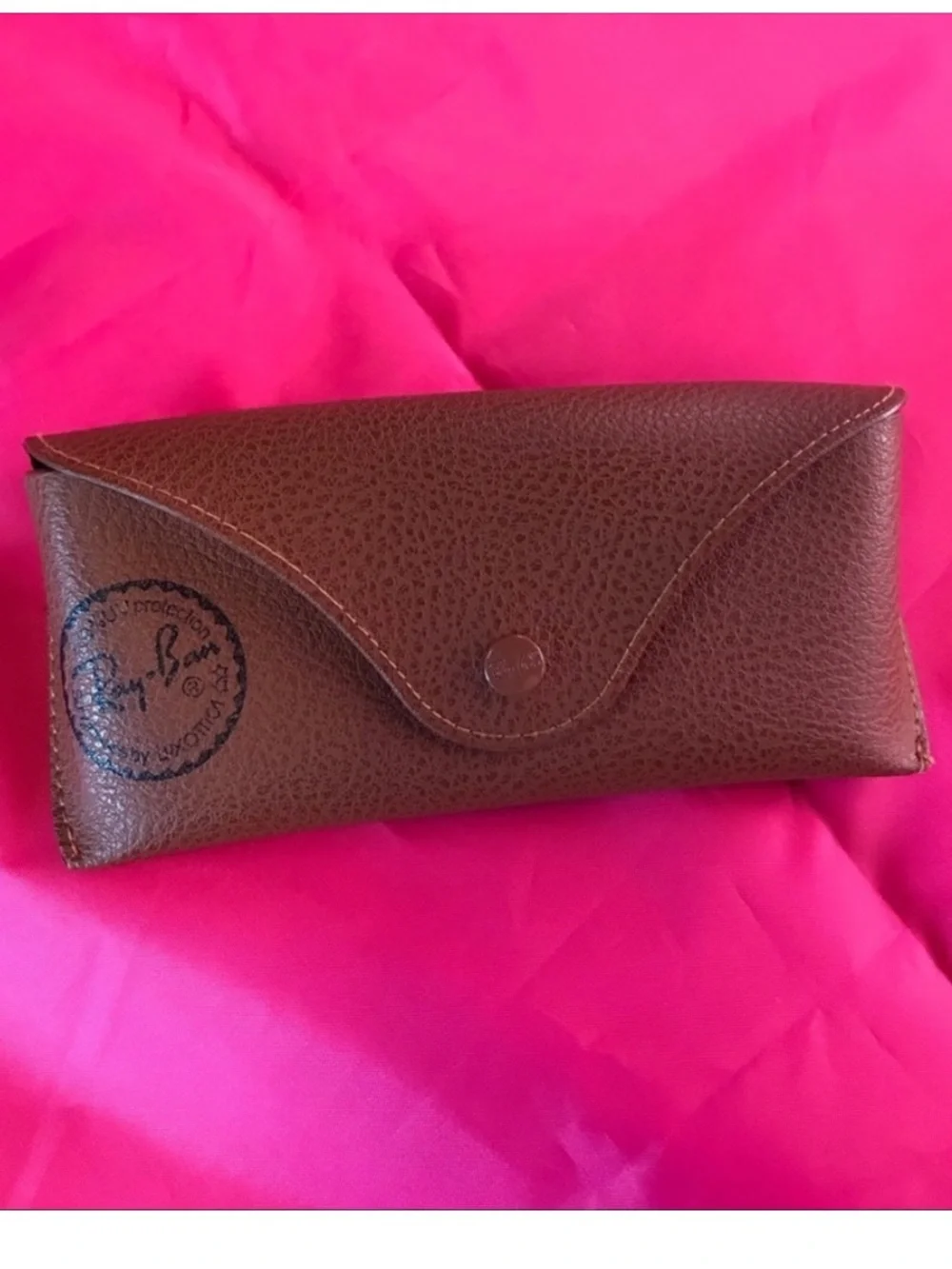 Ray-Ban Brown Textured Leather Sunglass Case
